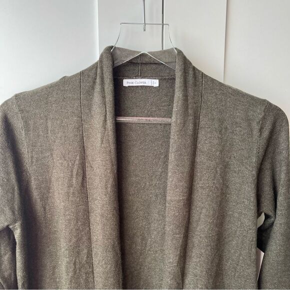 Pink Clover Stitch Fix Cardigan Small Olive Green‎ Open Front Sweater Long NWT - Picture 5 of 11